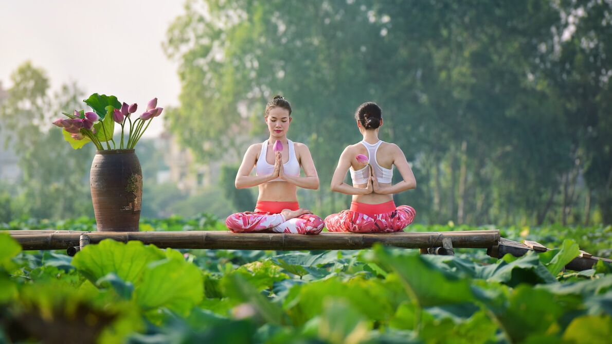 Girl in lotus pose